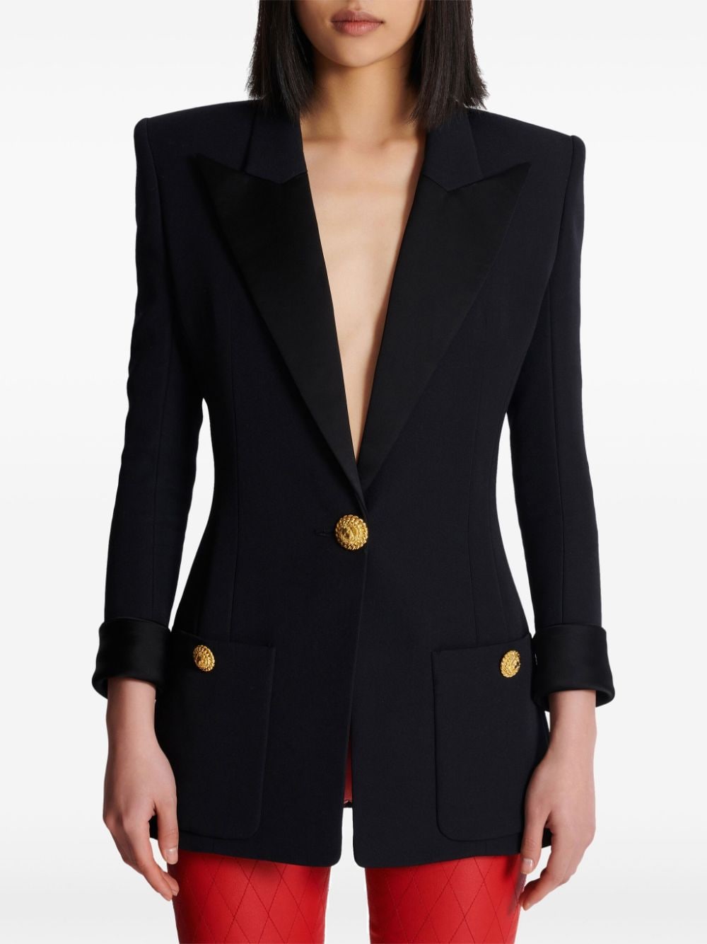 Balmain Grain De Poudre 1 Button Jacket