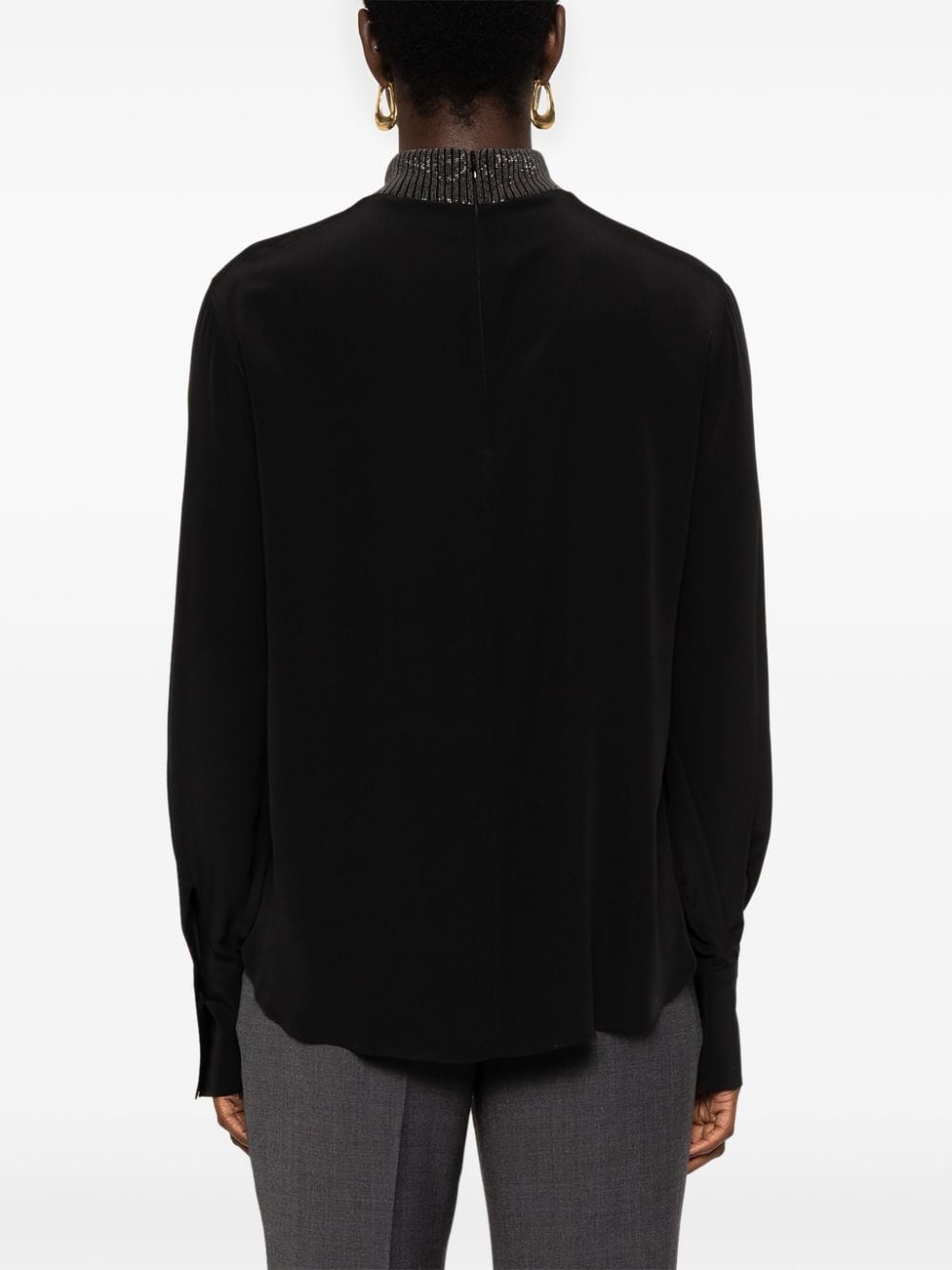 Brunello Cucinelli Silk Top Black