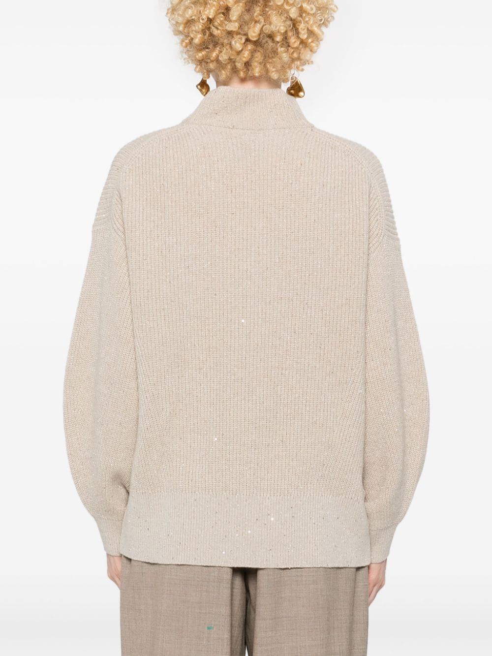 Brunello Cucinelli Sequin Embellished Cashmere-Wool Sweater