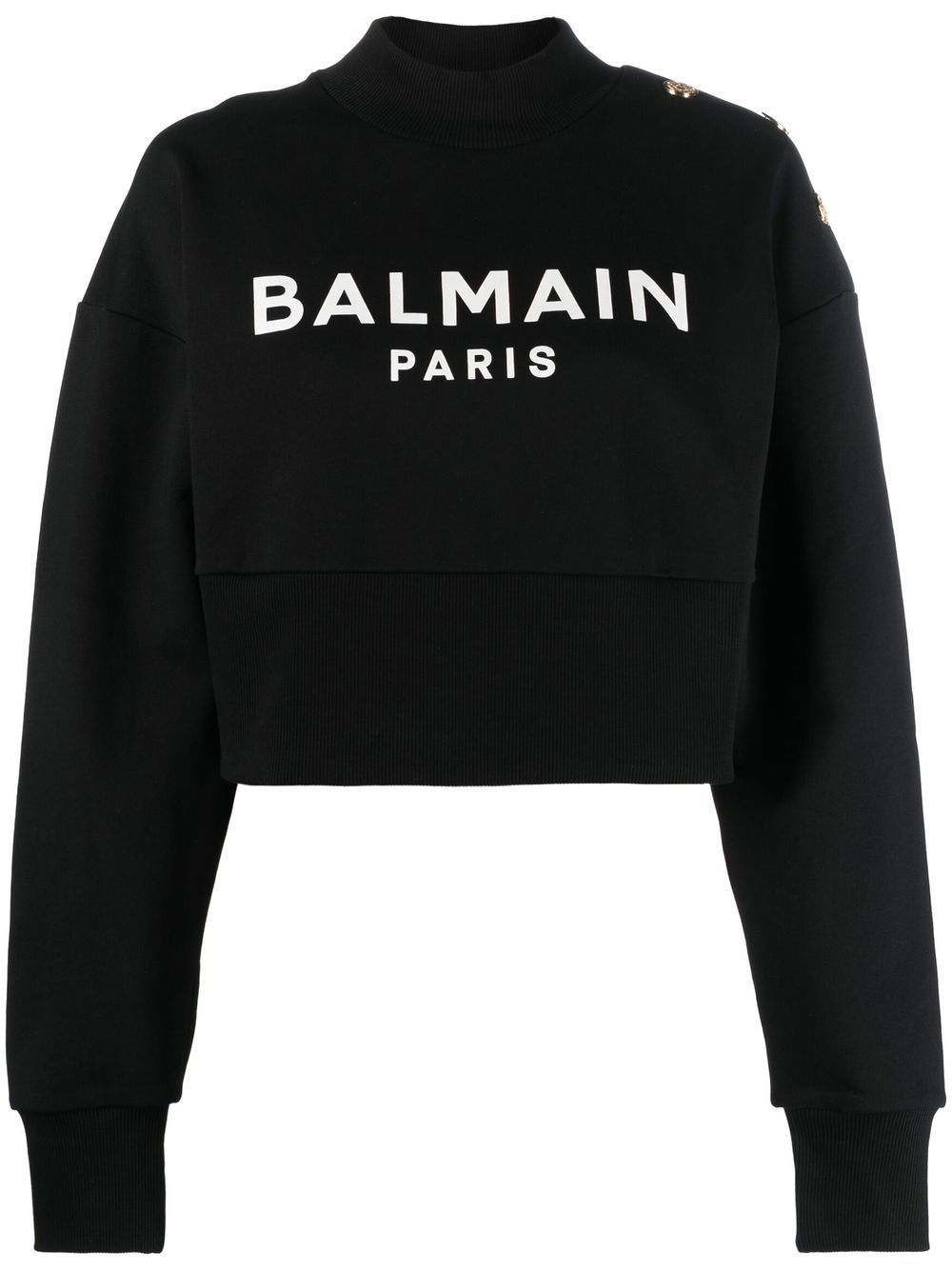 Balmain Logo Button Detail Sweatshirt