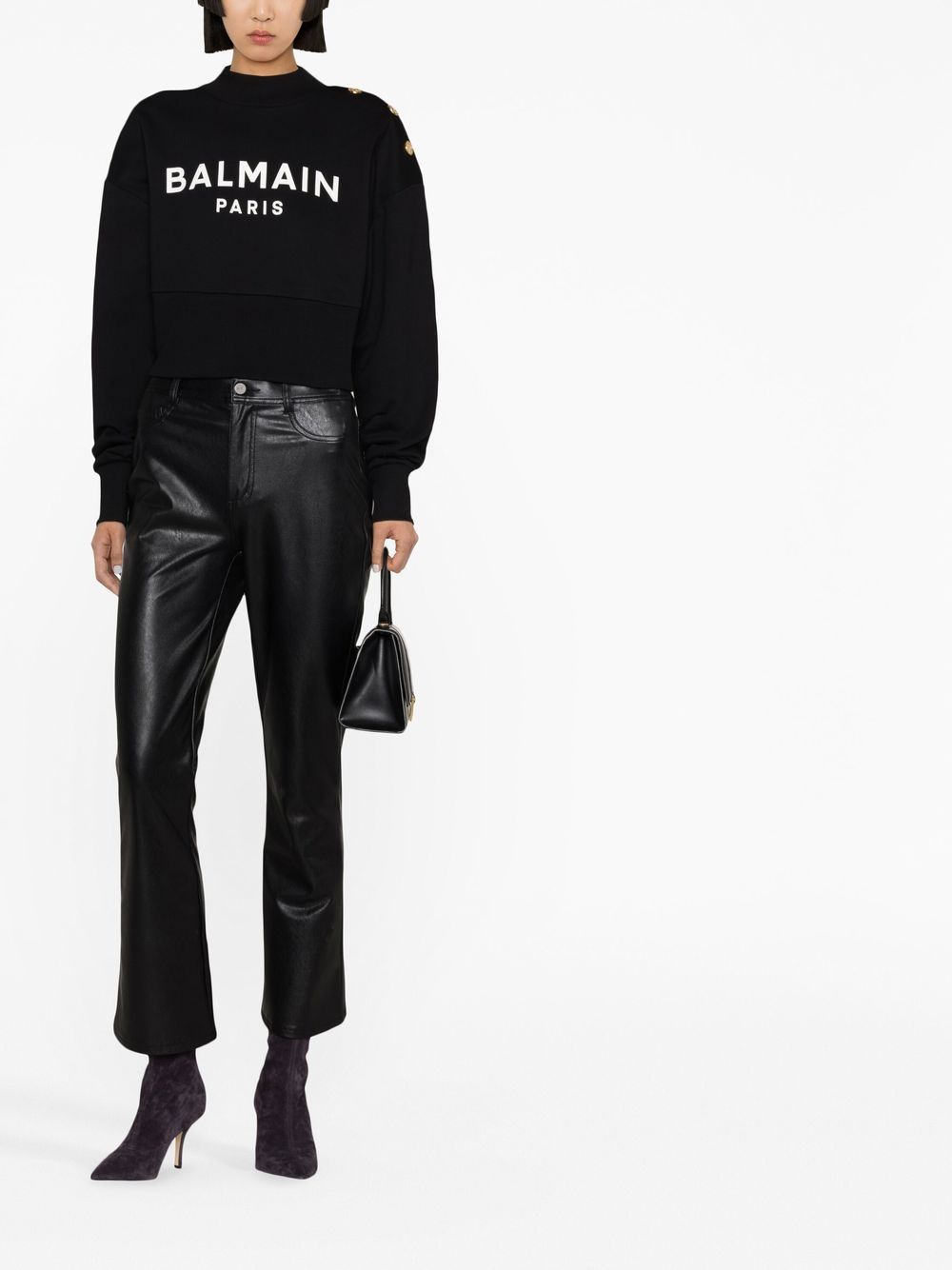 Balmain Logo Button Detail Sweatshirt