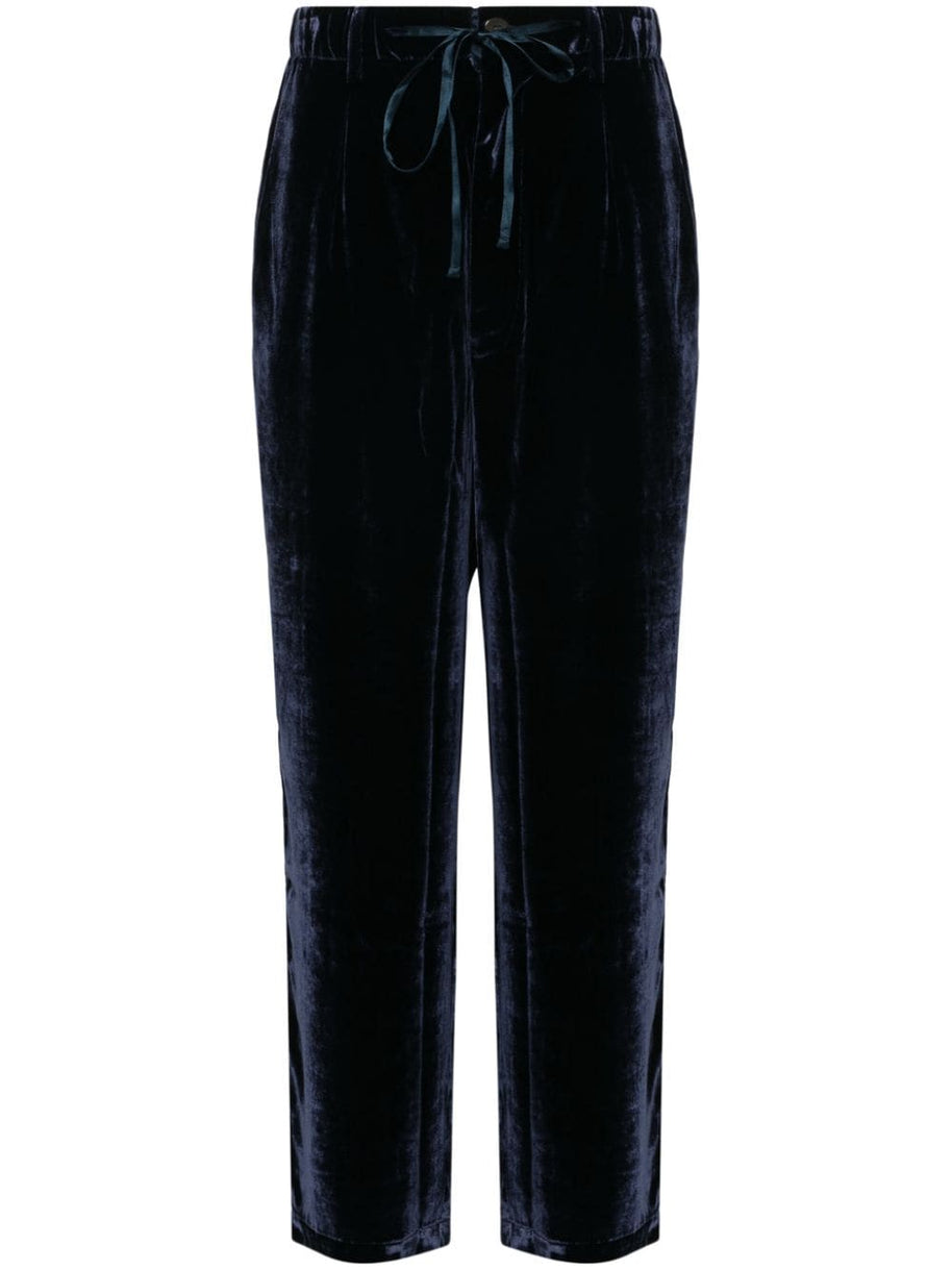 Pierre Louis Mascia Velvet Trousers In Blue