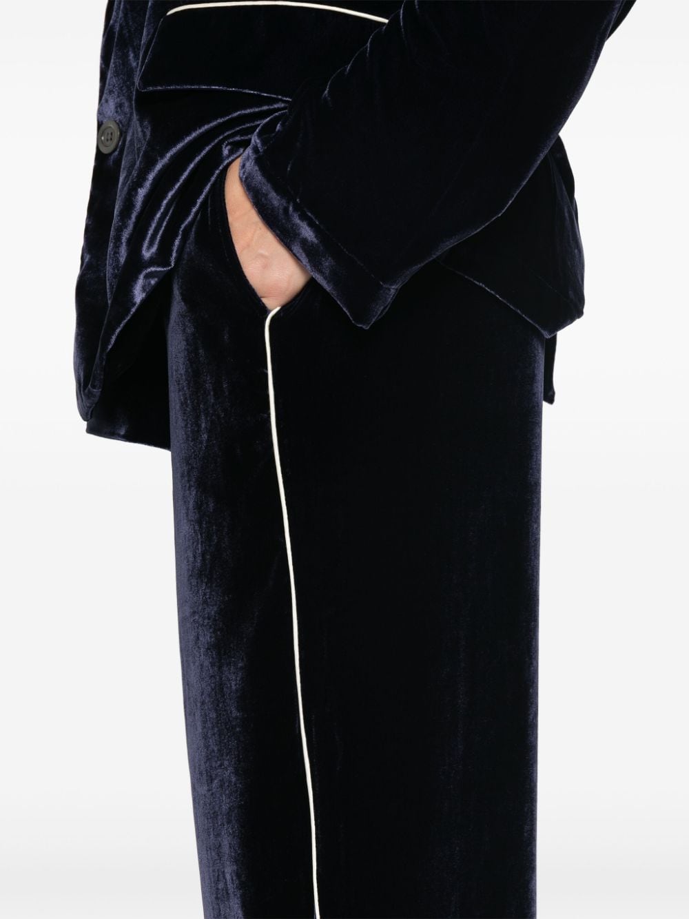 Pierre Louis Mascia Velvet Trousers In Blue