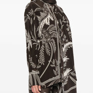 F.R.S . Botanical Print Shirt In Brown