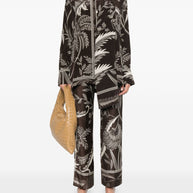 F.R.S . Botanical Print Shirt In Brown