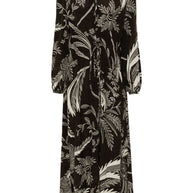 F.R.S . Botanical Print Maxi Dress In Brown
