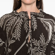 F.R.S . Botanical Print Maxi Dress In Brown