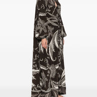 F.R.S . Botanical Print Maxi Dress In Brown