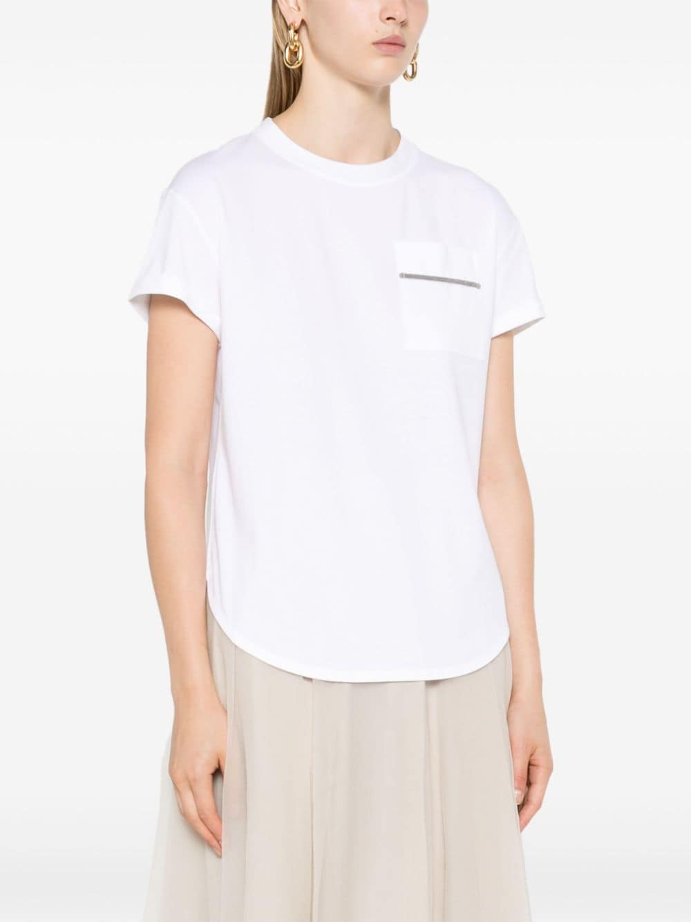 Brunello Cucinelli Cotton Jersey T-shirt White