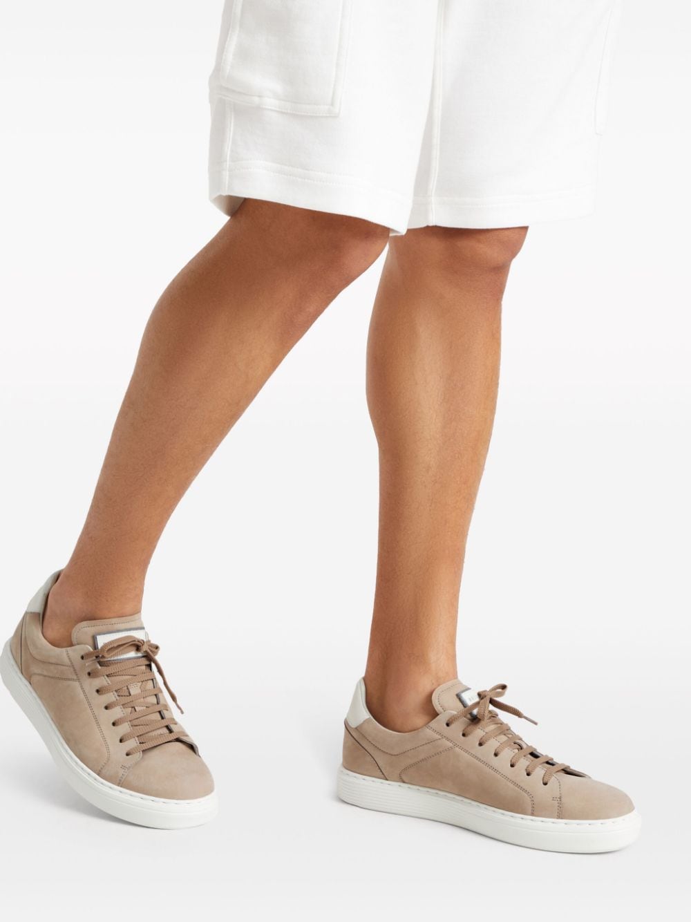 Brunello Cucinelli Nubuck Leather Sneakers Beige