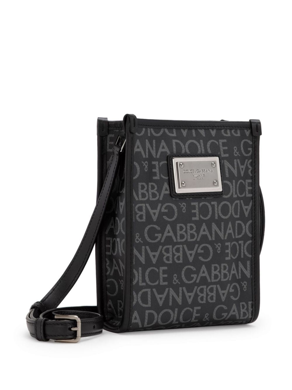 Dolce & Gabbana Small Jacquard Logo Crossbody Bag Black