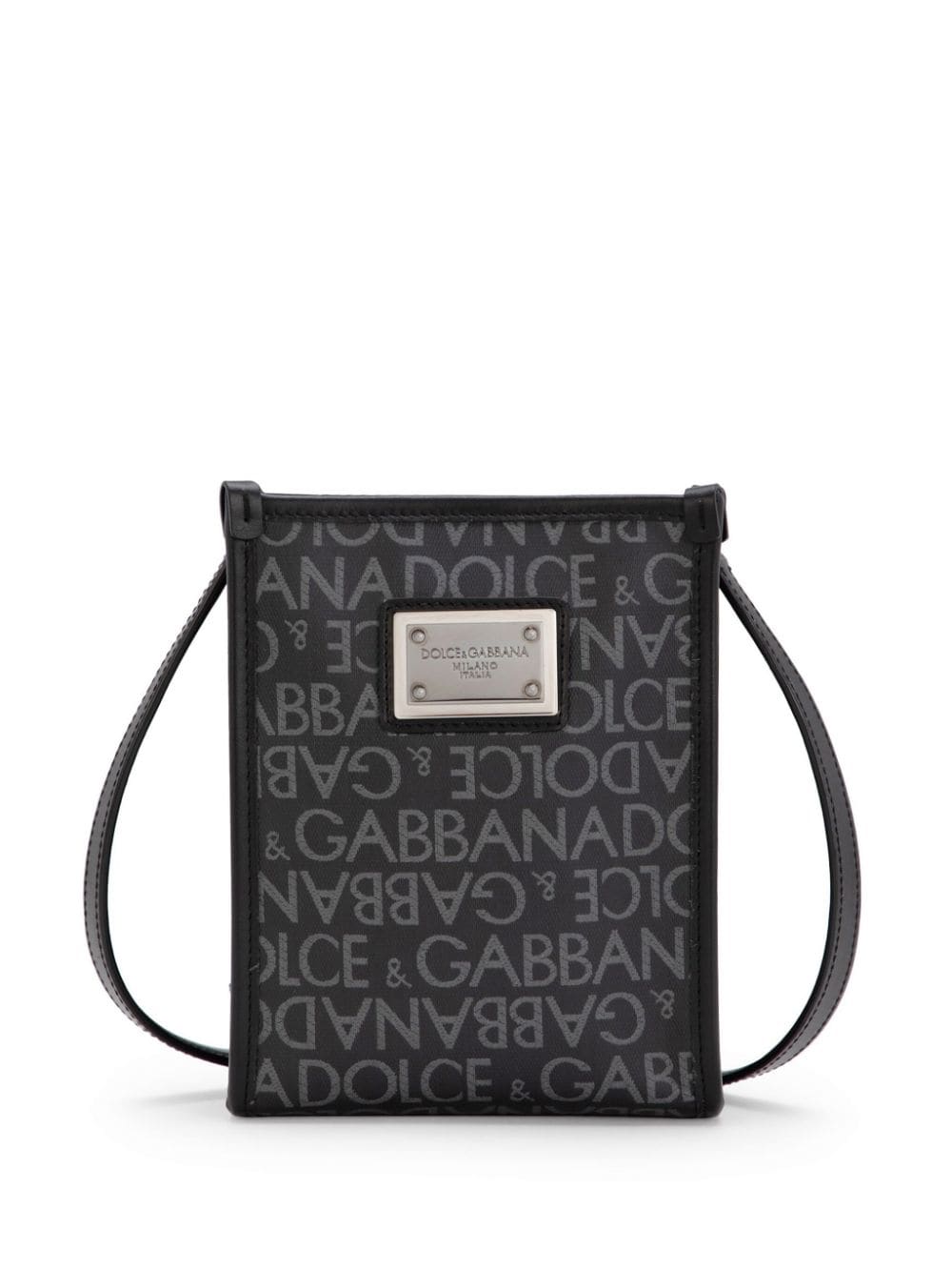 Dolce & Gabbana Small Jacquard Logo Crossbody Bag Black