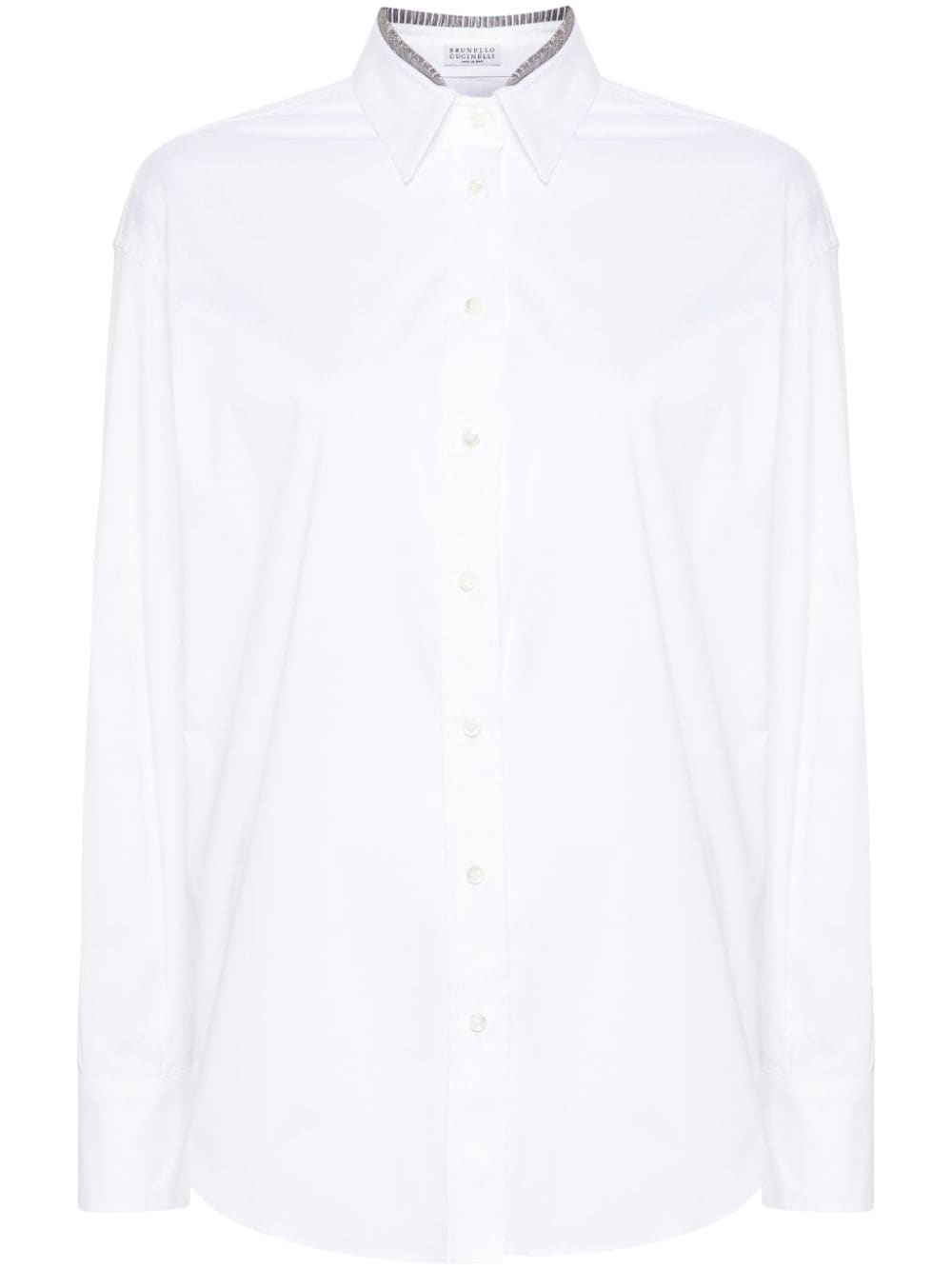 Brunello Cucinelli Stretch Cotton Poplin Shirt White