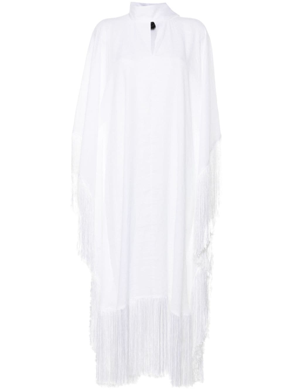 TALLER MARMO PRE White Kaftan Dress With Fringe Detail