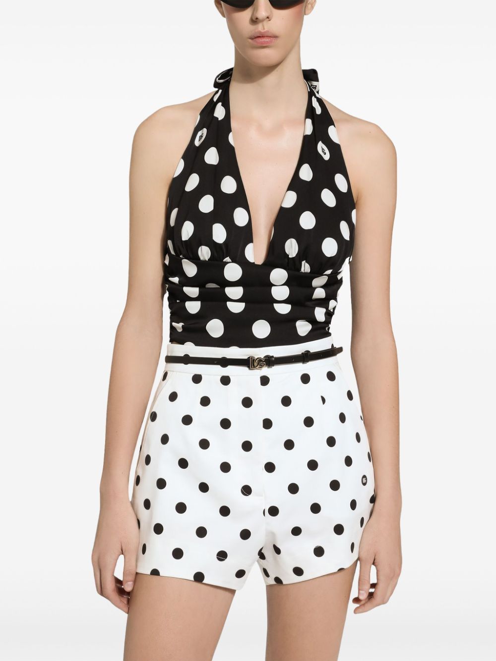 Dolce & Gabbana Polka Dot Stretch Cotton Shorts