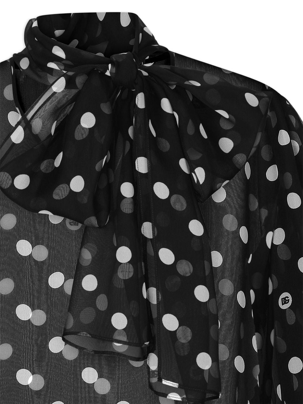 Dolce & Gabbana Silk Chiffon Polka Dot Shirt