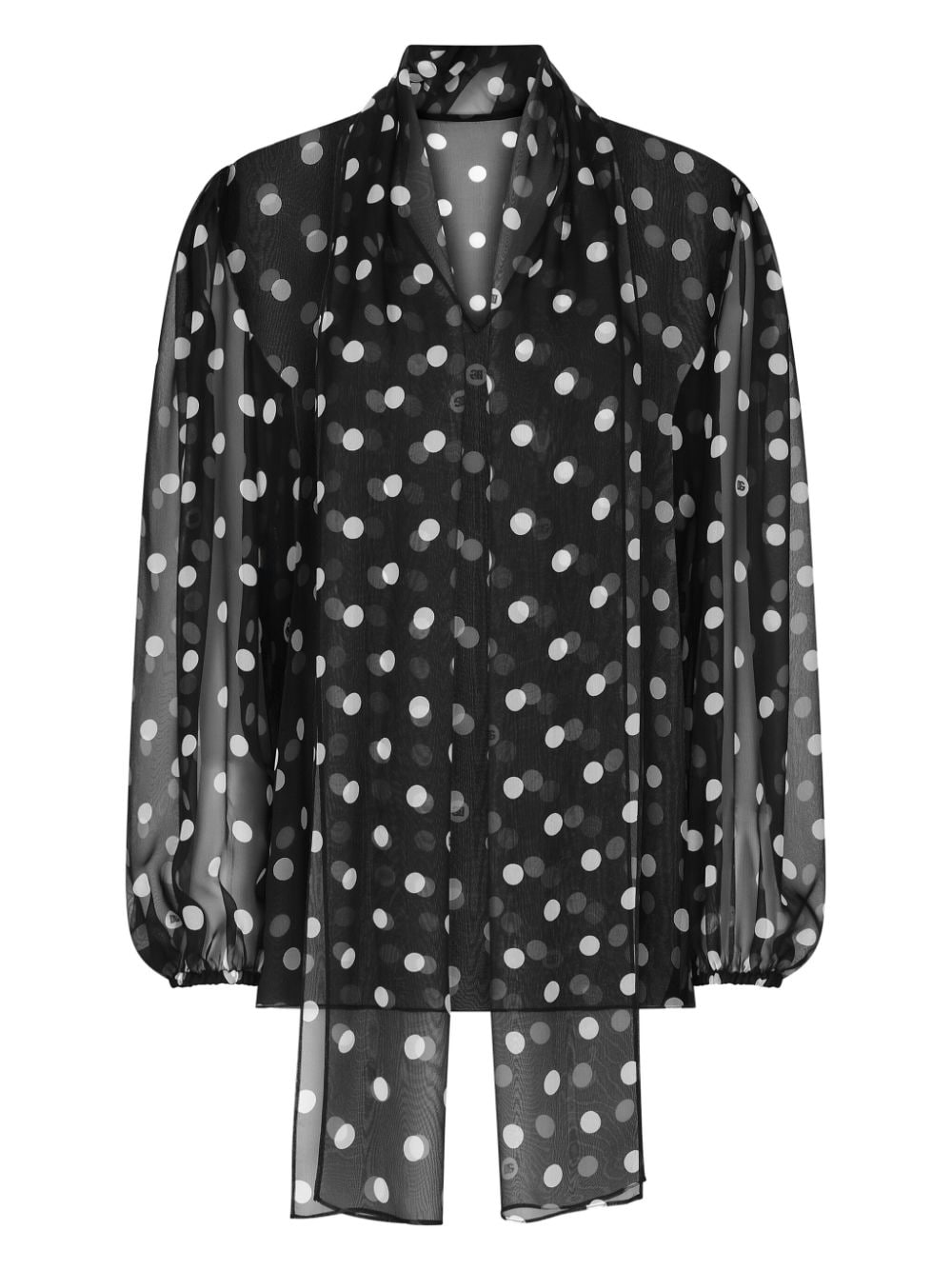 Dolce & Gabbana Silk Chiffon Polka Dot Shirt