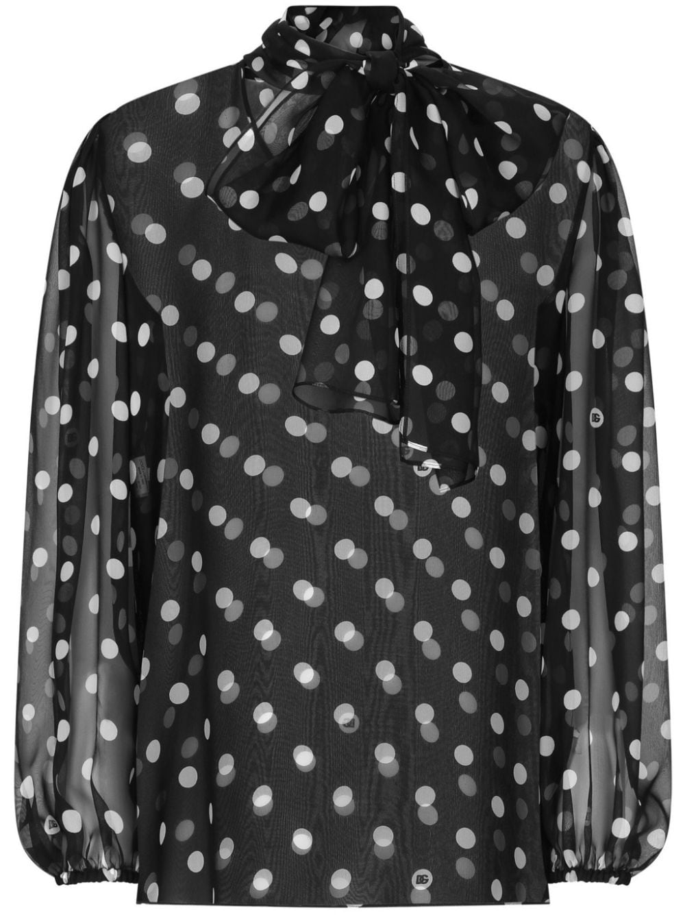 Dolce & Gabbana Silk Chiffon Polka Dot Shirt