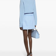 Dolce & Gabbana Tweed Bouclé Mini Skirt In Clear Blue