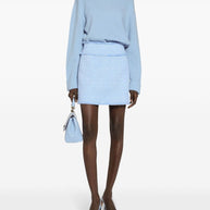 Dolce & Gabbana Tweed Bouclé Mini Skirt In Clear Blue