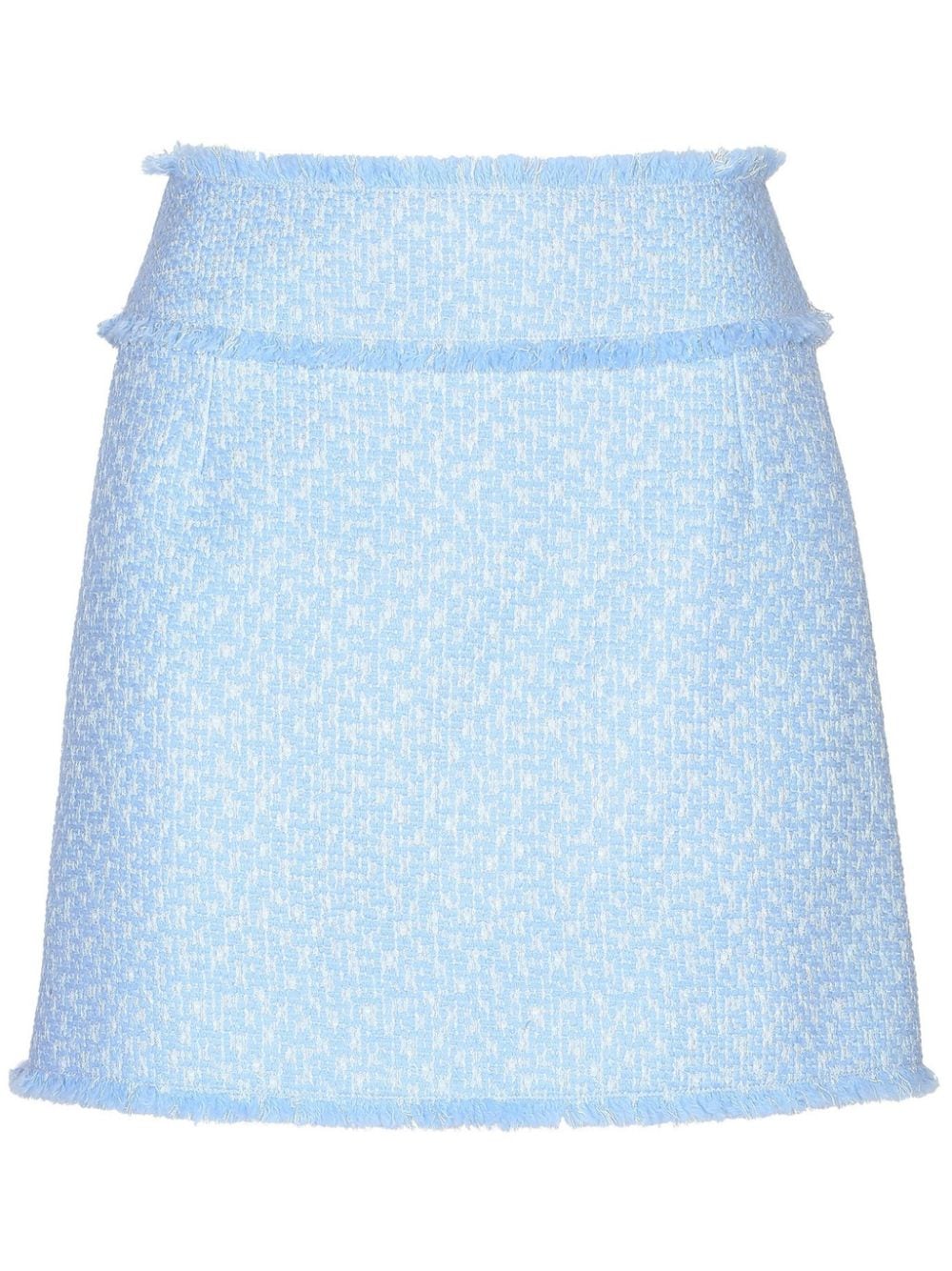Dolce & Gabbana Tweed Bouclé Mini Skirt In Clear Blue