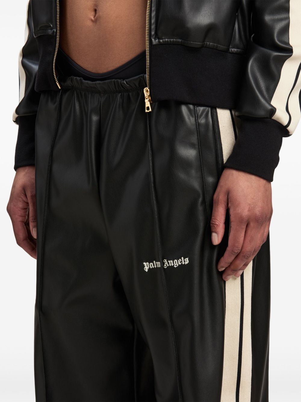 Palm Angels Leather Effect Track Pants