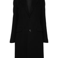 Ami Paris Wool Single Breasted Coat In Black
