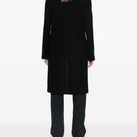 Ami Paris Wool Single Breasted Coat In Black