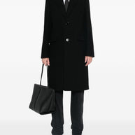 Ami Paris Wool Single Breasted Coat In Black