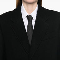 Ami Paris Wool Single Breasted Coat In Black