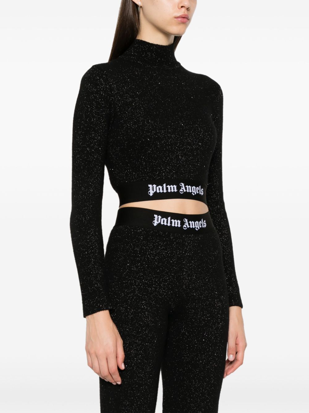 Palm Angels Logo Mock Neck Top