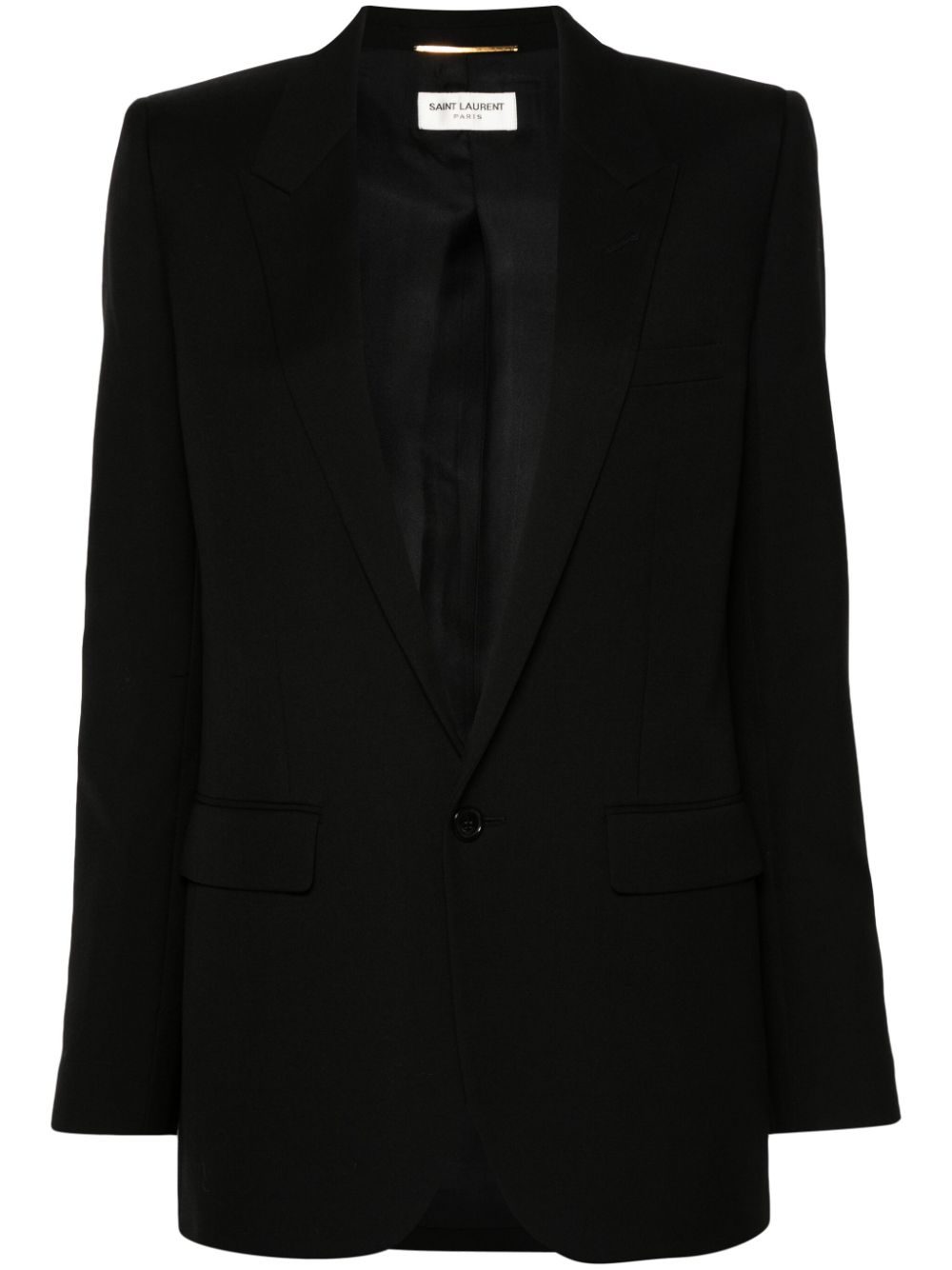 Saint Laurent Wool And SIlk Blend Jacket In Black