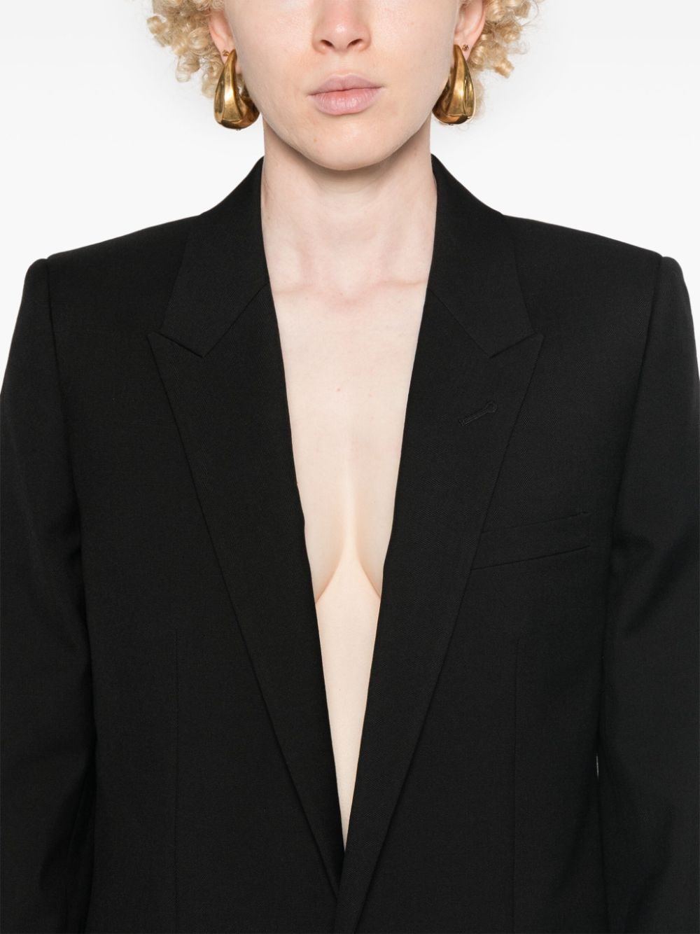 Saint Laurent Wool And SIlk Blend Jacket In Black