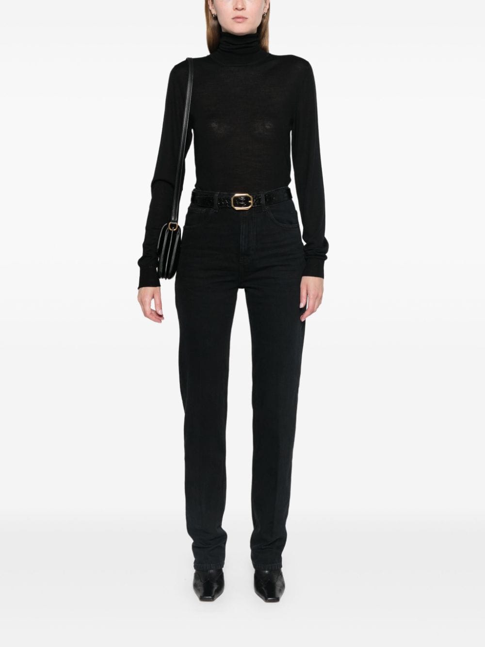 Saint Laurent Mid Rise Straight Leg Jeans