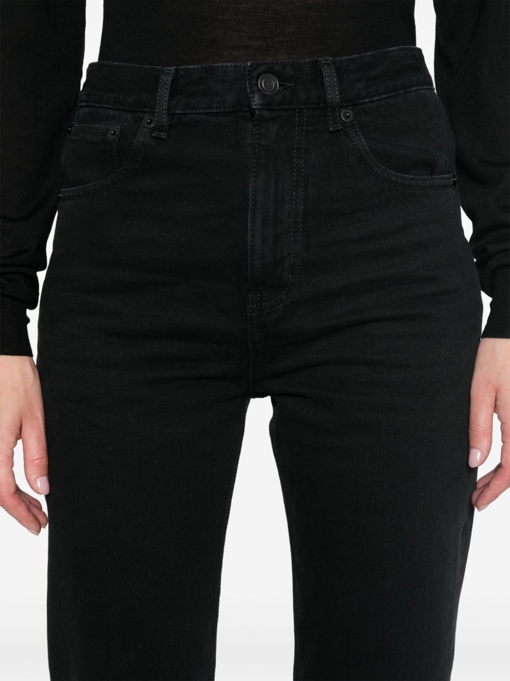 Saint Laurent Mid Rise Straight Leg Jeans