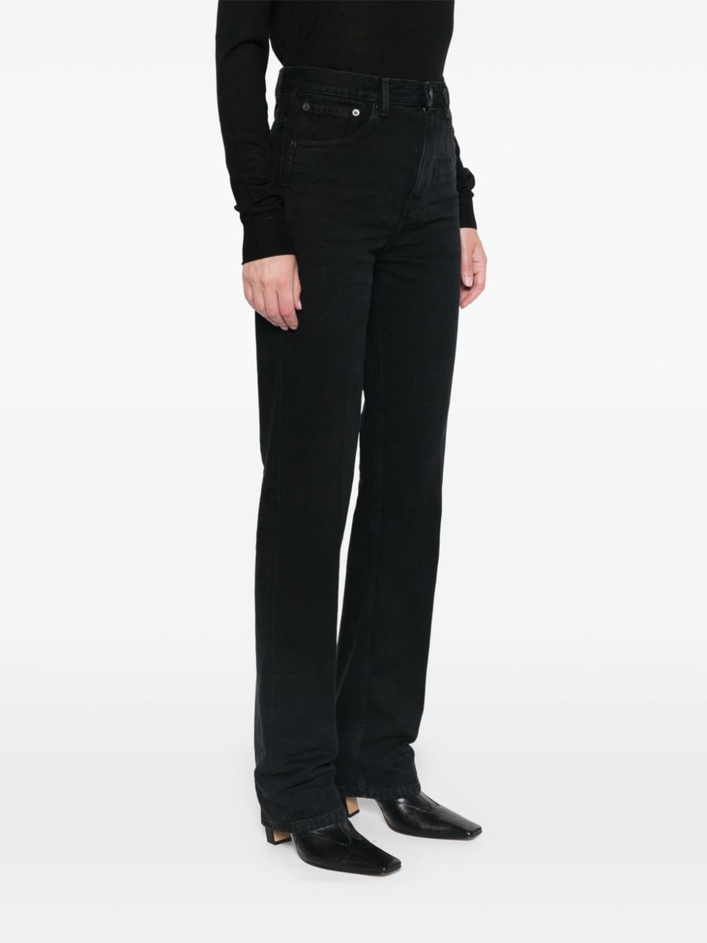 Saint Laurent Mid Rise Straight Leg Jeans