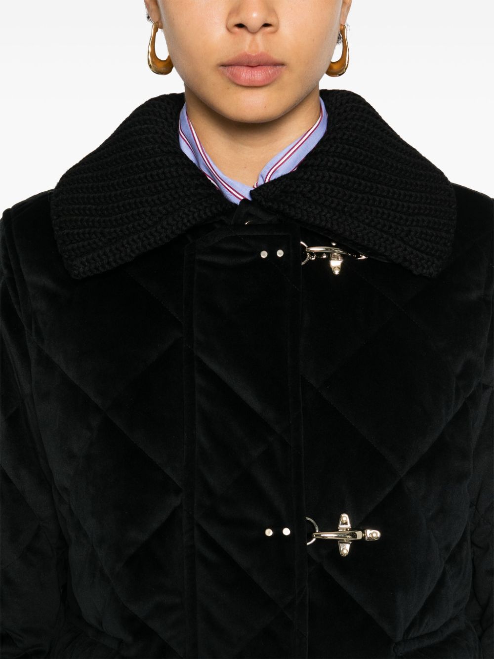 Fay Diamond Quilted Velvet Effect Jacket