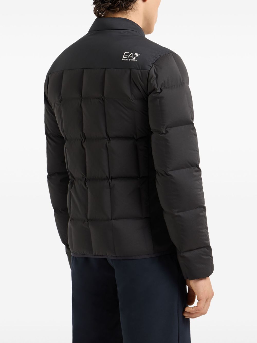 EA7 Quilted Padded Coat Black