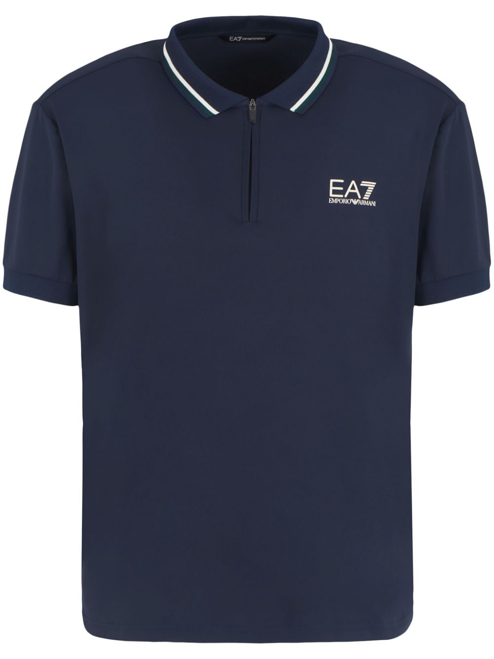 EA7 Tipped Collar Polo Shirt Blue