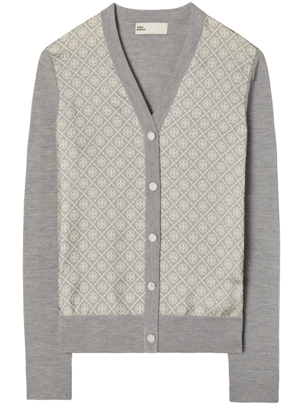 Tory Burch Silk T-Monogram Cardigan