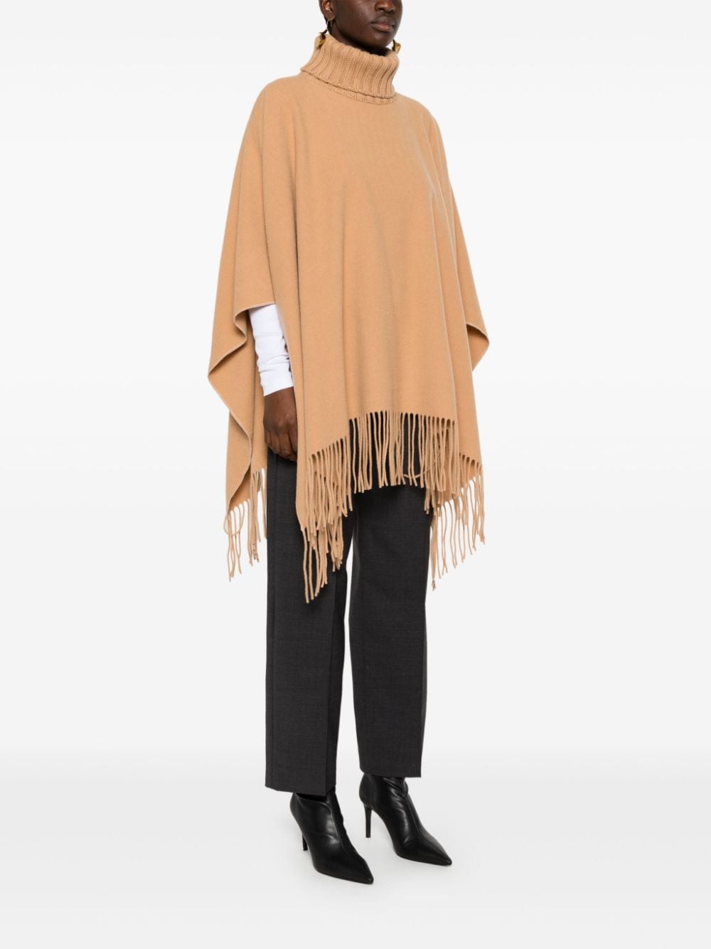 Fabiana Filippi Wool-Cashmere Cape Camel