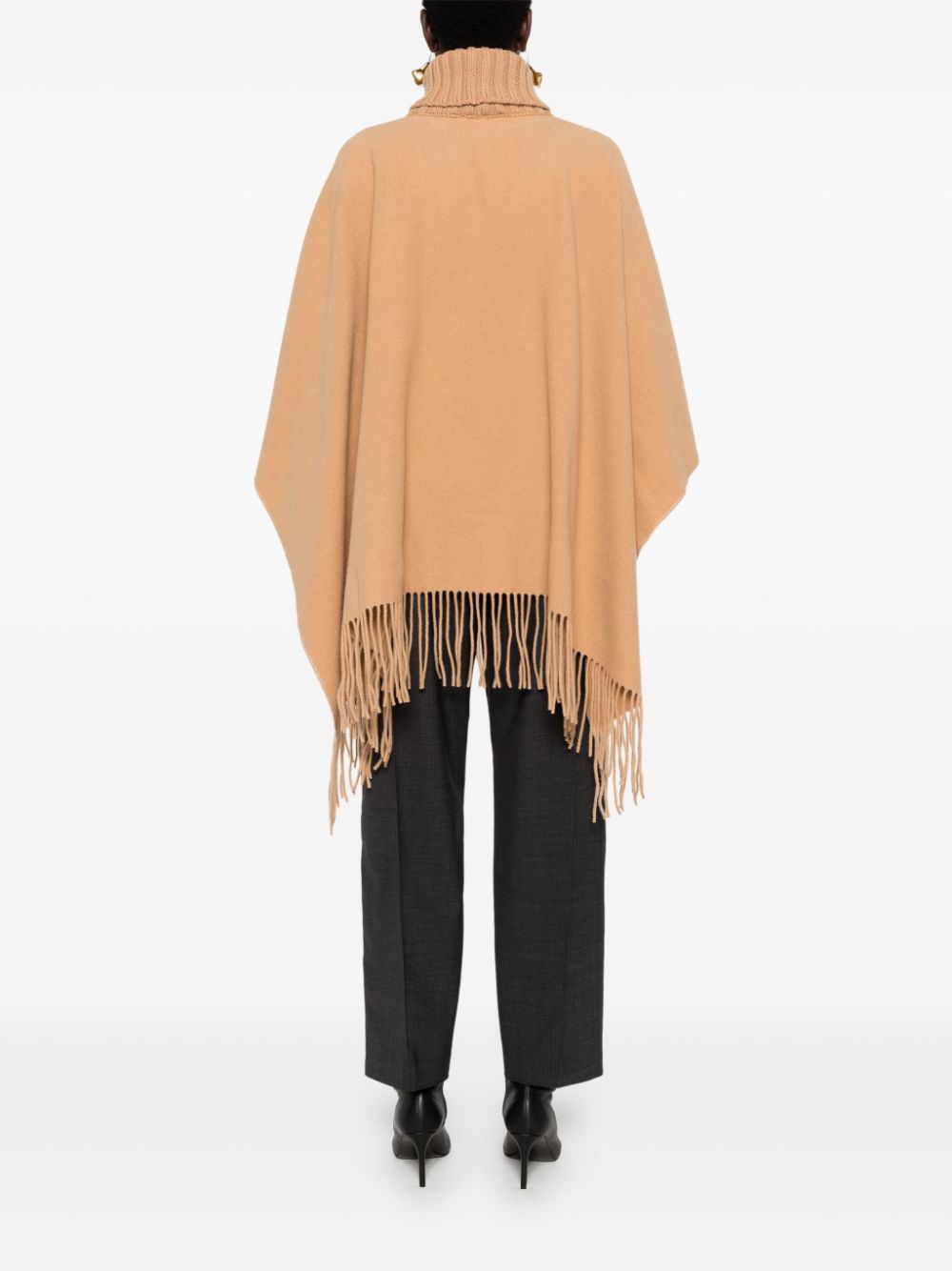 Fabiana Filippi Wool-Cashmere Cape Camel