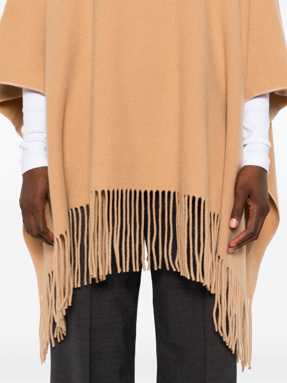 Fabiana Filippi Wool-Cashmere Cape Camel