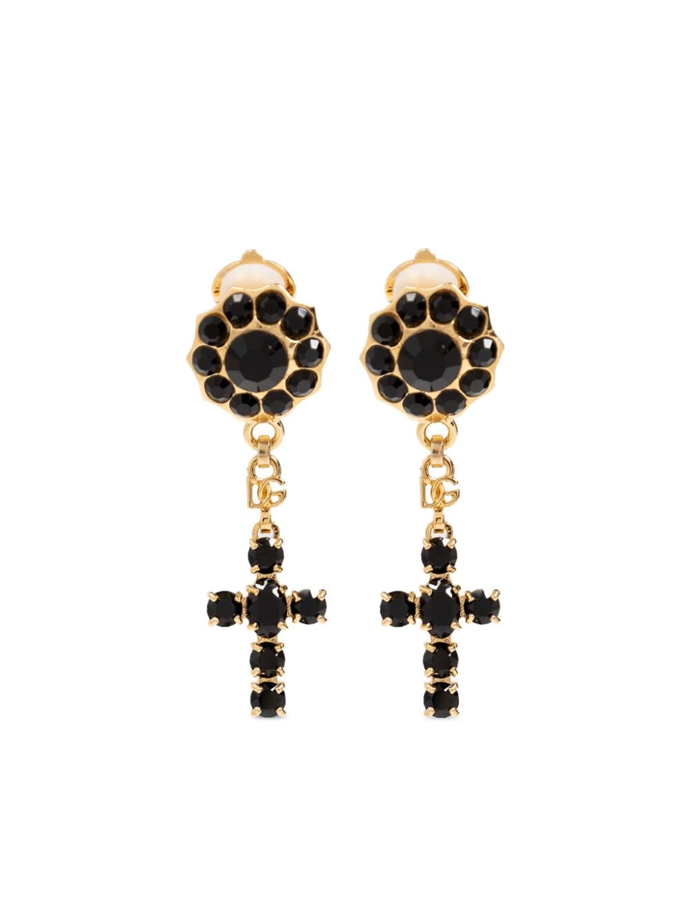 Dolce & Gabbana Cross Pendant Clip-On Earrings