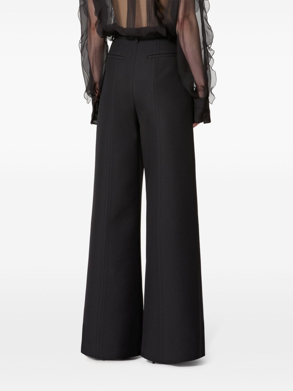 Valentino Wool-Silk Wide Leg Pants