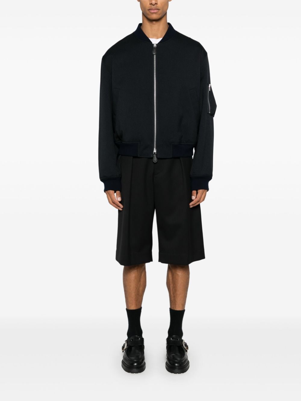 Jil Sander Padded Bomber Jacket Blue