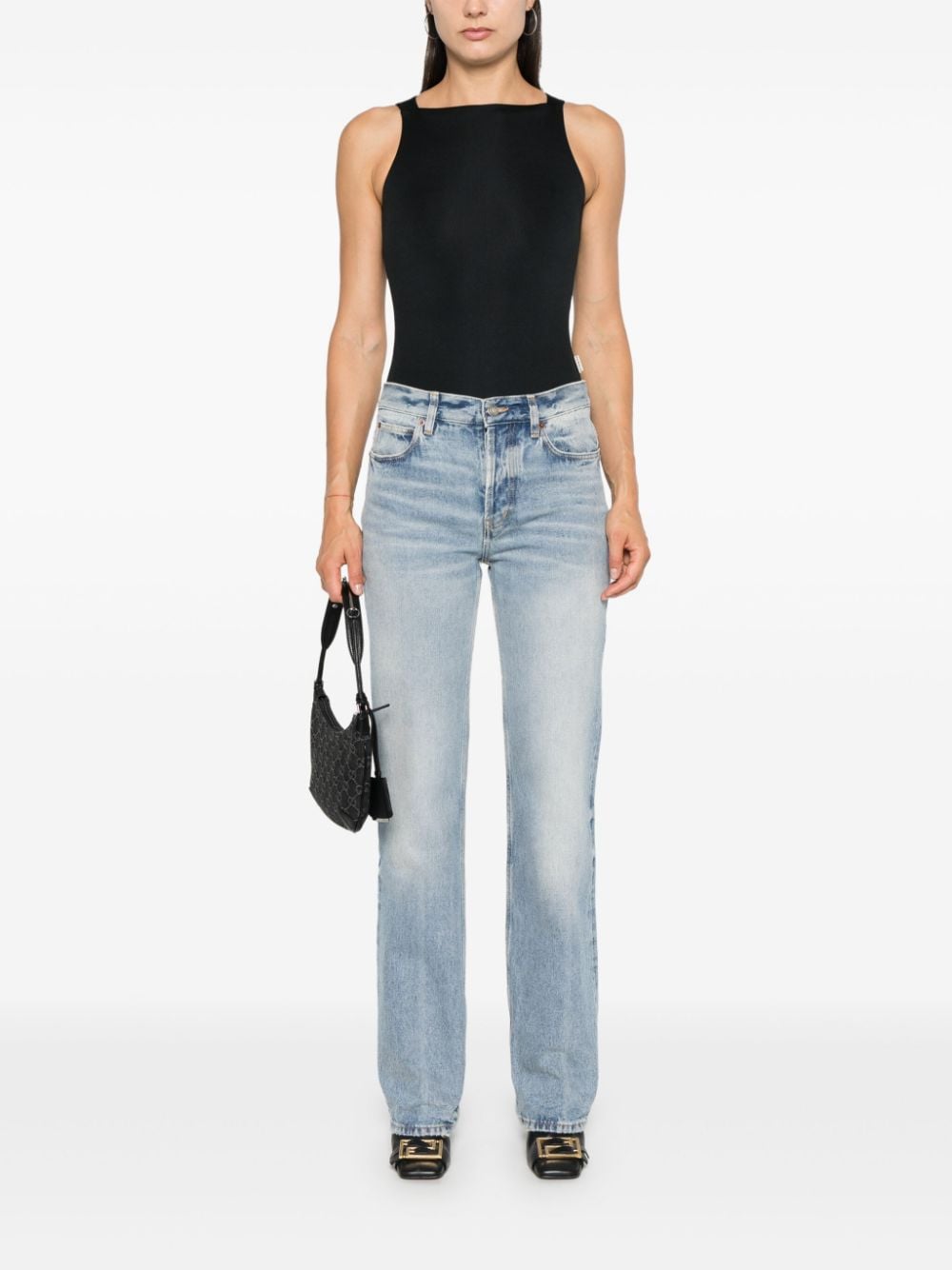 Saint Laurent Low Rise Straight Leg Jeans