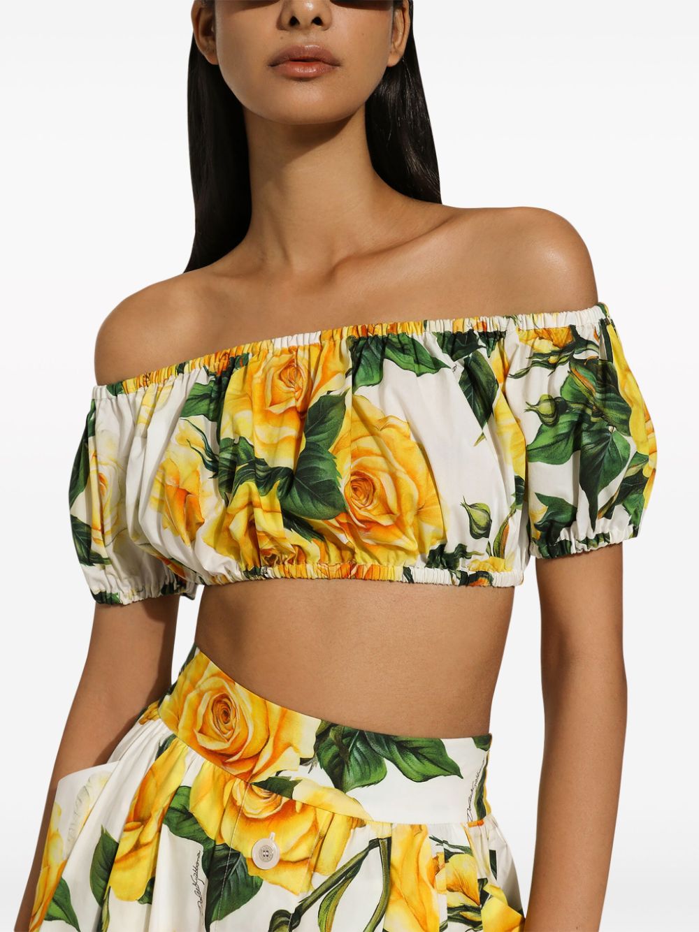 Dolce & Gabbana Bardot Neckline Crop Top