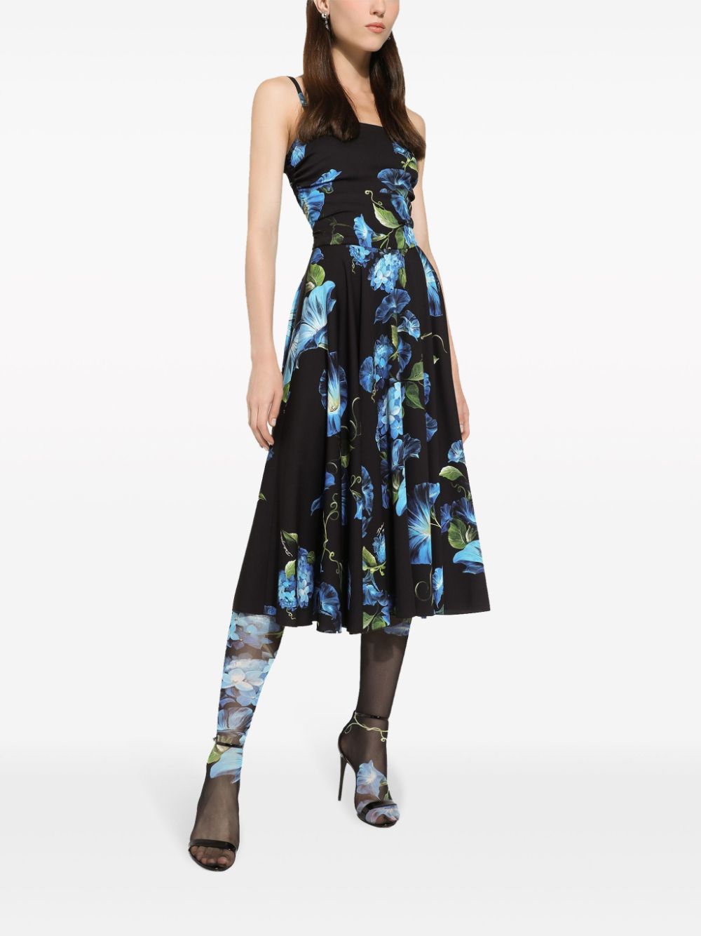 Dolce & Gabbana Stretch Silk Floral Midi Dress