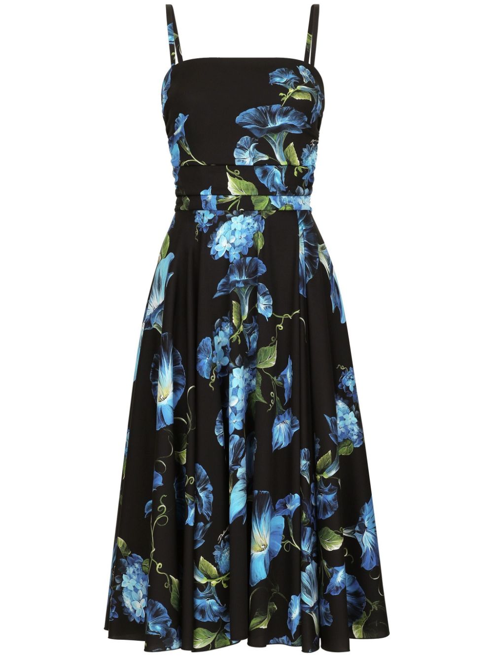 Dolce & Gabbana Stretch Silk Floral Midi Dress